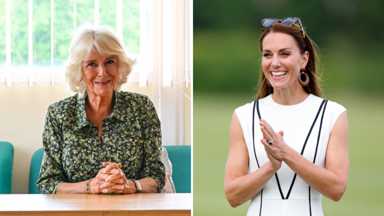 Kate Middleton nehty ve stylu práce z domova pro focení s Camillou